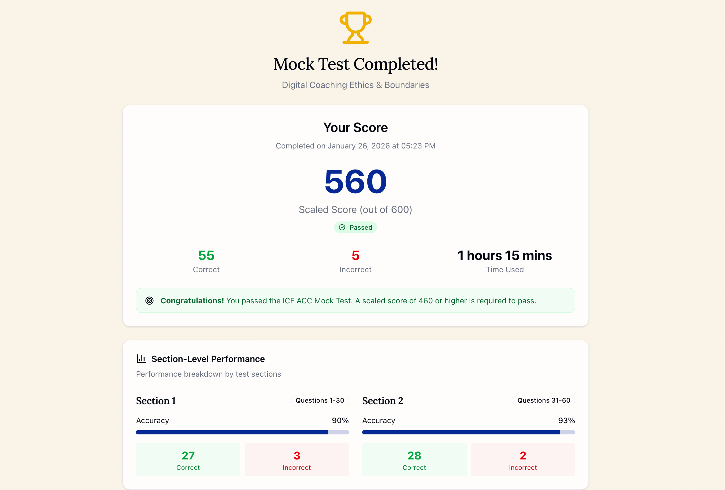 Performance Report Preview